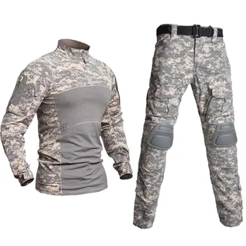 Taktisk Shirt Militær Hær Bekæmpe Shirts+Bukser Camo Mænd Vandring Jagt Shirt Soldater Tøj Airsoft Uniform Trøje+Bukser