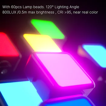 Ulanzi VL49 RGB LED Video Lys 2000mAh Bærbare Lomme Fotografiske Belysning Vlog Fyld Lys Smartphone DSLR SPEJLREFLEKSKAMERA Lampe