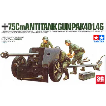 1:35 Model Kits Tamiya 35047 tyske 75 mm Anti-Tank Gun Pak40/L46 Militære Forsamling AFV Model Kits