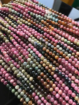 Engros AAA Turmalin Naturlige sten Perler Til smykkefremstilling til Perlesyning DIY Armbånd, Halskæde 3mm 4mm 5mm 6mm