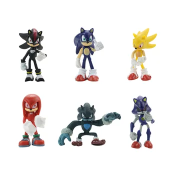 Sonic 6piece/set Dukke Anime Figur Legetøj 4st Generation Boom Sjældne Dr Eggman Skygge PVC-Legetøj Til Børn-Tegn, Gift 4-7cm