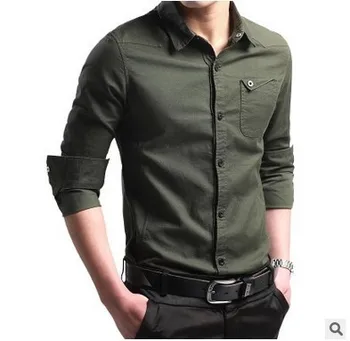Mænd Shirt I 2020 Spring Nye Mænd Mode Solid Farve Slim Fit Skjorte Casual Business langærmet Skjorte Mærke Camisa Masculina