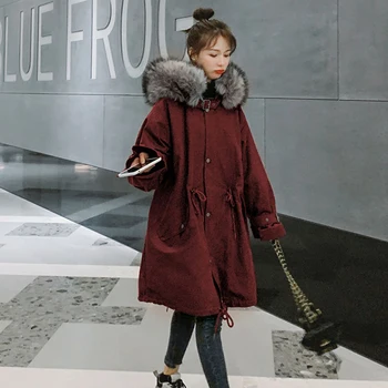 Vinteren Kvinders Jakke Parkacoats koreanske Nye Kvinder Casual Fashion Overtøj Plus Velvet Fortykkelse Løs Mid-Længde Frakker Kvinder