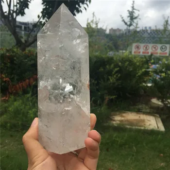 1stk 800g stor størrelse naturlig klar quartz krystal wand punkt reiki helbredende krystaller til boligindretning hjælpe med meditation