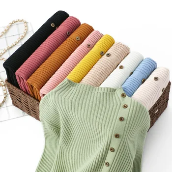 Rullekrave Solid Farve Bunden Sweater Kvinder Mode, Enkel, Langærmet Slim Strik Sweater, Pullover Kvindelige 2020 Forår, Efterår