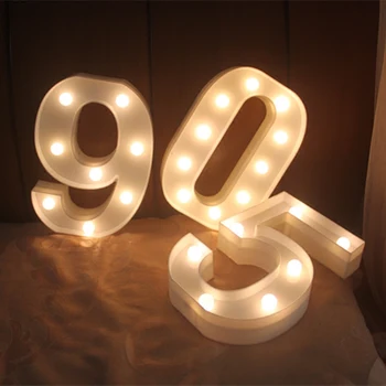 2stk lyser Antal 23cm høj tilmelde Belyst Hvid 3D Marquee Bogstaver med LED-Lys Væg Hængende eller Fritstående