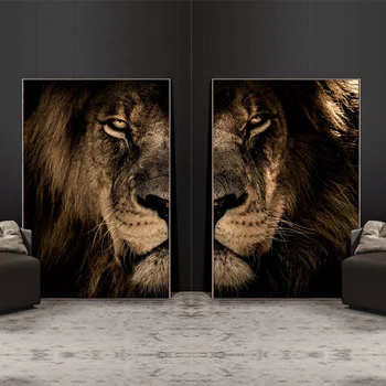 Afrikanske Vilde Løve Hoved Modulære Billeder af Dyr Lærred Malerier på Væg Kunst, Plakater og Prints Lion Malerier Hjem Indretning