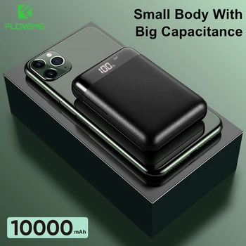 FLOVEME 10000mAh Mini Power Bank For Xiaomi MI Portable Power Bank Dual USB-Eksternt Batteri Hurtig Oplader Powerbank poverbank