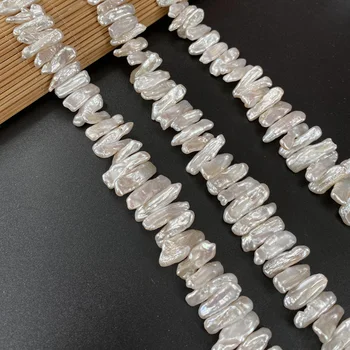 Fine Hvide Naturlige Ferskvands-Barok Perle Uregelmæssige Perler til Smykker at Gøre DIY Armbånd, Halskæde, Øreringe Størrelse 5x20-6x22mm