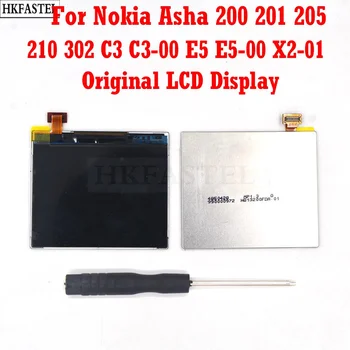 HKFASTEL Oprindelige LCD-Skærmen i Nokia 200 201 205 210 Asha 302, C3 C3-00, E5, E5-00, X2-01 Udskiftning af Skærmen