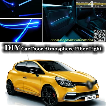 Interiør Omgivende Lys Tuning Atmosfære Fiberoptiske Band Lys For Renault Clio / Lutecia Inde Dør Panel belysning Ombyg