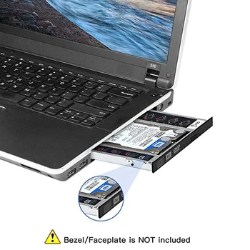 2nd HDD med en SSD Harddisk Caddy Skuffe Erstatning for Lenovo Thinkpad T420 T430 T510 T520 T530 W510 W520 W530, Interne Bærbar CD -/