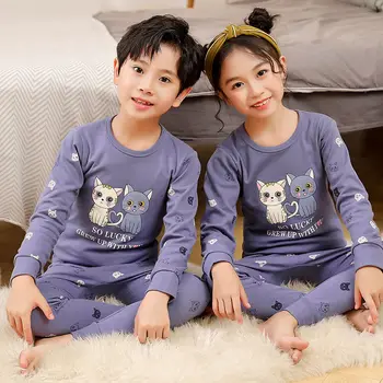 Baby Pyjamas Sæt Kids Pyjamas Børn Nattøj Drenge Piger Dyr Pyjamas Pijamas Bomuld Nattøj Tøj, børnetøj 3-13Y