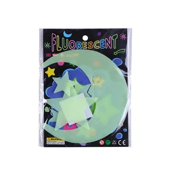3set Tre-dimensionelle selvklæbende børneværelse Fluorescerende Stickers 3d Moon Stjerner Wall Stickers Indre Lysende Klistermærker 5