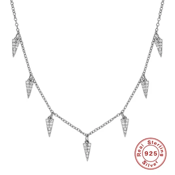 BOAKO Ins Trekant Halskæde Til Kvinder 2020 Sølv 925 Smykker Halskæde til Charms Kæder Til Smykker Choker Bijoux Femme #7.3