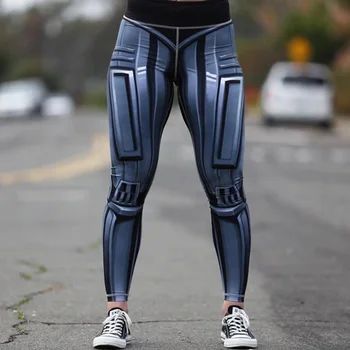 Nye Ankomst Gotiske Stål Robot Digital Print Kvinder Leggings Sportslige Høj Talje Push Up Trænings-Og Legging Træning Bukser Tøj