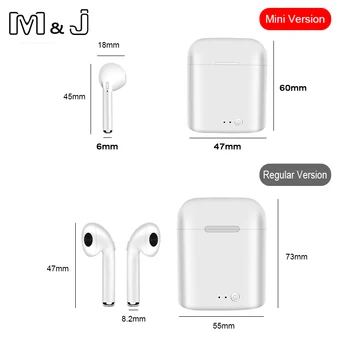 I7 i7s Tws Mini Trådløse Bluetooth Hovedtelefoner Stereo-Bass-Hovedtelefoner Øretelefoner Sport Headset & Opladning Boks til iPhone Xiaomi Huawei