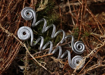 Curly Endte Snoet Hår Perle Lang Viking Spiral Charms Perler for Hår Fletninger for Skæg Hårnål Perler, Tilbehør og Smykker