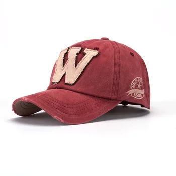 Bogstavet W Snapback Cap Broderi Vintage Baseball Hat til Kvinder, Mænd Justerbar Visor cap