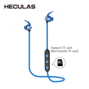 Heculas Bluetooth-Sport Hovedtelefoner Støtte TF Kort Wireless Stereo Øretelefoner Magnetiske Øretelefoner Med Mikrofon Til Telefonen