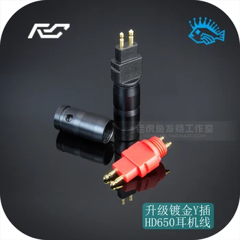 1pair (Rød og Sort), Guld-belagte hovedtelefon stik til SENNHEISER HD650 600 580 pin-Metal udstødnings-DIY-hovedtelefon kabel