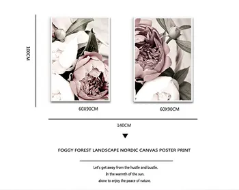 Scandinavian Pink White Flower Leaf Plante Plakat Nordiske Botanisk Print På Lærred Maleri På Væg Kunst, Dekoration Billede Med Hjem Indretning