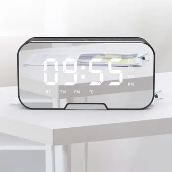 Kreative Spejl Multifunktionelle Udsæt Vækkeur Spejl LED Vækkeur Termometer Digital Wall Clock LED Lys USB-Opladning