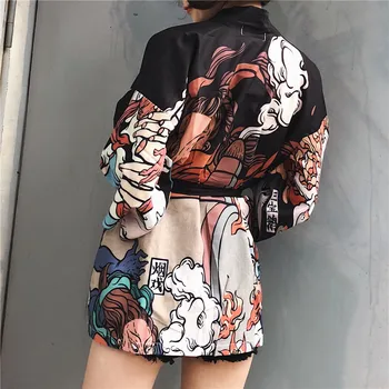 Harajuku Japanske Kimono Print 2020 Chimono Zomer Cosplay Yukata Vrouwen Toppe, Mode Dunne Losse Bluse