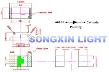 1000pcs Chip SMD LED Gul 0402 (1005) overflademontering SMT Perler Light Emitting Diode LED Lampe