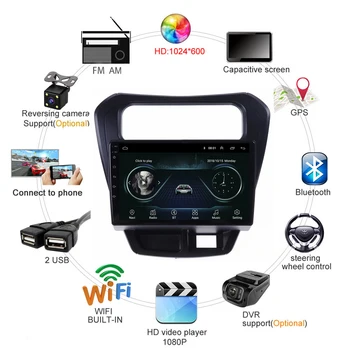 2 din Android 8.1 Bil Stereo FM-Radio WIFI GPS-Navigation og Multimedie-Afspiller hovedenhed med ramme For Suzuki Alto-800
