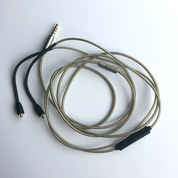 Udskift Opgradere Sølv Forgyldt Audio Kabel Med fjernbetjening og mic For FiiO F5-F9 F9SE F9Pro FH1 FH5 FA7 FA1 FH7 In-Ear Øretelefon Skærme