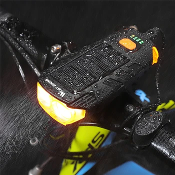 WEST CYKLING 2 I 1 Cykel Lys Soldrevne Super Lyse LED-Lys Til Cykel Cykling Horn Bageste Lys Vandtæt Lommelygte