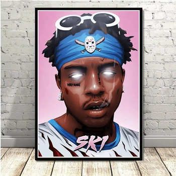 Plakat Og Print Ski Mask Nedturen Gud Rapper Hip Hop Musik Sanger Stjernede Art Malerier Væg Billeder Til Stuen Home Decor