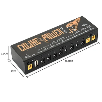Caline Cp-04 Guitar Pedal Power Supply 10 Isoleret Output Power Tuner Kortslutning /Overstrømsbeskyttelse Guitar-Effekt-Strøm