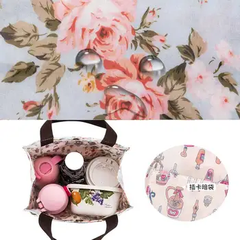 MABULA Udsøgt Tote Taske til Kvinder Romantisk blomstermønster London Stil skuldertaske miljøvenlige PVC Shopping Taske