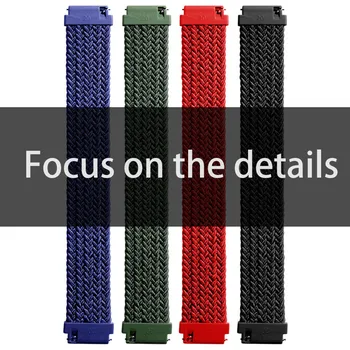 20mm 22mm flettet Solo loop Ur Band Strop Til Amazfit Samsung Galaxy 3 Watch 42 46mm GEAR S3 Active2 Classic nylon band