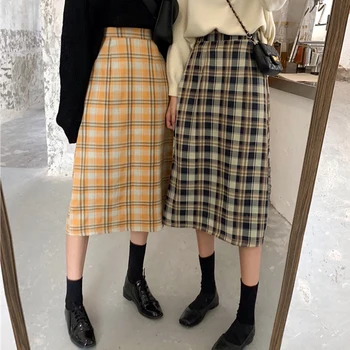 Nye Ankomst Japan Skole Uniform Plaid Nederdel Lolita Midi-Klassisk linje af Høj Talje Nederdel Foråret Efteråret Kvinder 6 Farver Nederdele