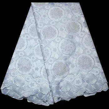 Hvid 2020 Nigerianske lace fabrics for brylluppet part, bomuld afrikanske store schweiziske voile blonder af høj kvalitet i schweiz QE302