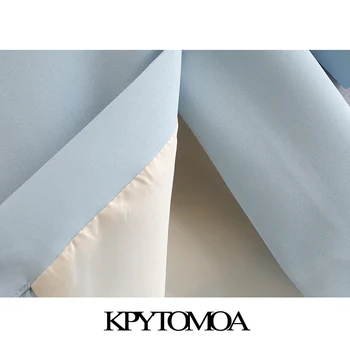 KPYTOMOA Kvinder 2020 Mode Kontor Slid Dobbelt Breasted Blazer Vintage Pels Lange Ærmer Tilbage Ventilationskanaler Kvindelige Overtøj Smarte Toppe