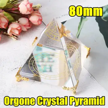 Orgonite Forbedre Formue Hjælpe Business Tower Naturlig Krystal Energi Orgone Pyramide Dekoration Proces Harpiks Heldig Gave 8cm