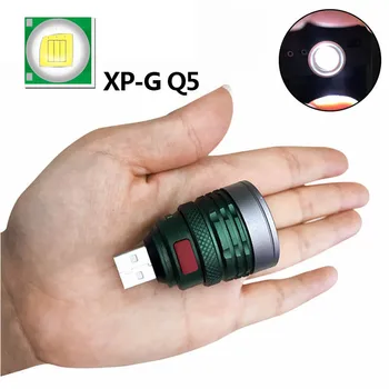 Nye XP-G Q5 Zoom USB-LED Lommelygte 3 former for Bærbare Mini Pocket Camping Pærer Justerbar Aluminium Vandtæt Lommelygte Litwod