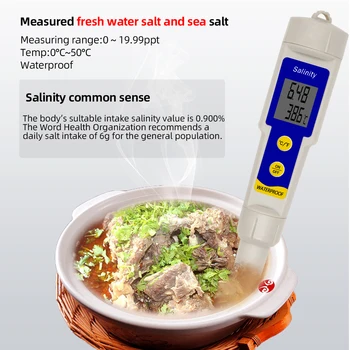 SA-1397S Saltholdighed & Temp måleren Bærbare Saltholdighed Meter Salinometer Halometer Salt Måle Koncentrationen Meter 40%off
