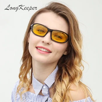 LongKeeper Polariseret Night Vision Solbriller Til Forlygte Kørsel Sol briller Gul Linse UV400 Anti-blænding Gafas de sol