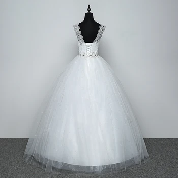 Fashion Simpel Ægte Billeder fabrik, engros blonder Blomst skulder bride kjole Tilpasset Plus Size bryllup part kjole