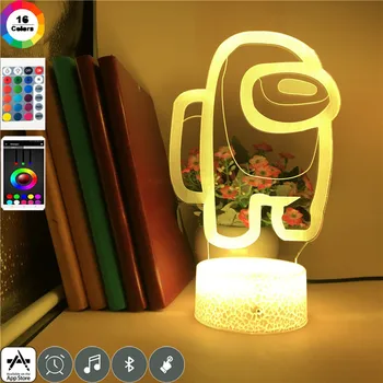 Blandt Os 3d-Nat Lys Hjem feststemning 7 Farver Skift LED-Lampe Nightlight Julegave bordlampe Sengen Nat Lamper