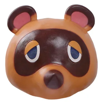 Animal Crossing Tom Nook Cosplay Prop Maske Fine Leopard Kat Latex Maske Hjelm Halloween, Karneval Maskerade Part, Cosplay Rekvisitter