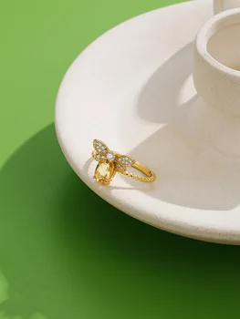 INALIS Søde Bi Åbne 925 Sterling Sølv Ring Romantisk Guld Farve 5A Klare Cubic Zircon Ringe Til Kvinder-års Jubilæum Smykker Gave