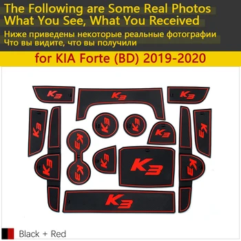 Anti-Slip Gummi Kop Pude Døren Groove Mat for KIA Forte 2019 2020 BD Cerato K3 Vivaro 2019 2020 måtte til telefonen Tilbehør