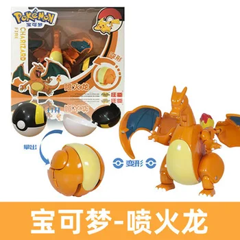 Anime Pokemon 10cm Pikachu Charizard Bulbasaur Blastoise Pokémon Gyarados Lunala Solgaleo Deformation Legetøj Gave Pynt