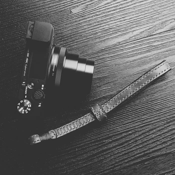 Hånd-vævet koskind Kamera håndled band for Mirrorless Digital Kamera, Leica, Canon, Fuji Nikon, Olympus, Pentax, Sony